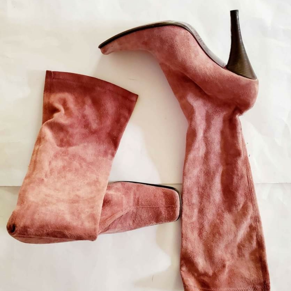 Italian brown genuine suede boots